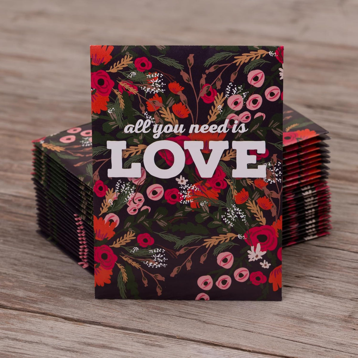 All You Need is Love Bouquet 25 Wildflower Packets for Planting, Perfect Valentines Gift, Garden