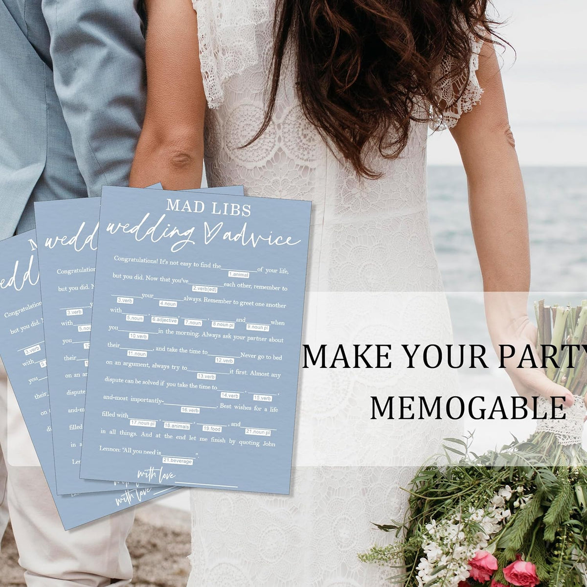 Wedding Advice Cards - Bdvice and Wishes for the Newlyweds Mr and Mrs Bride & Groom Perfect for