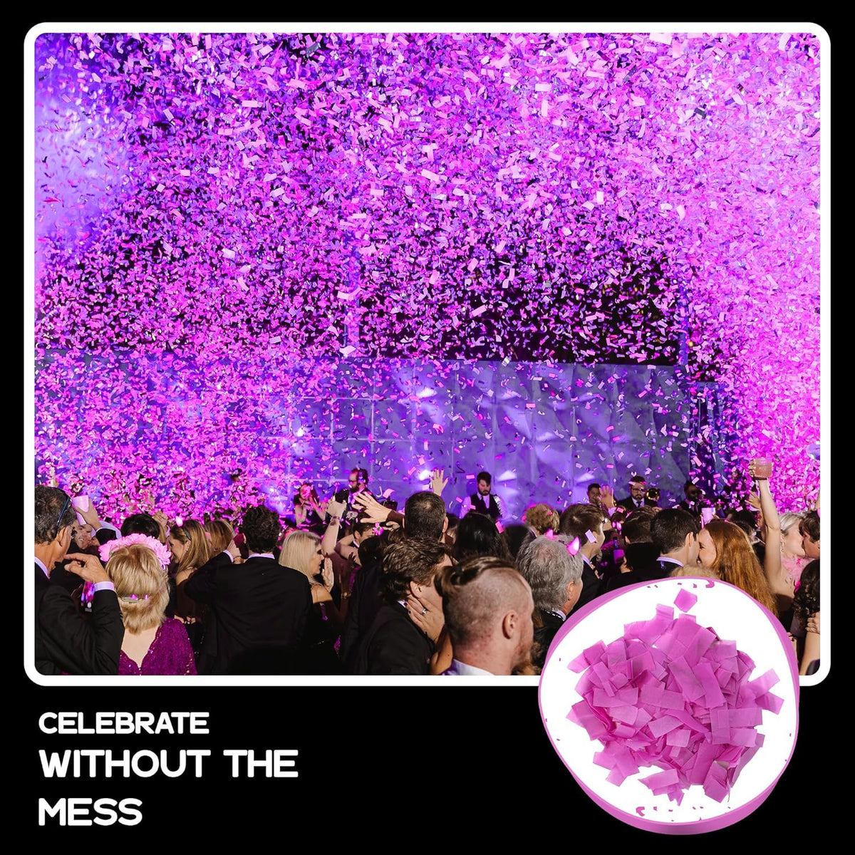 Pink Biodegradable Confetti - Rectangular Fluttering Tissue Paper Confetti for Cannon and Launcher