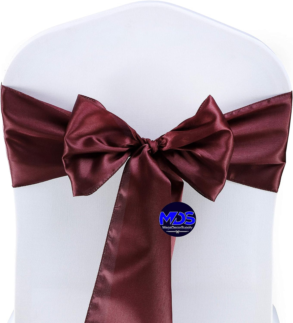 MDS Pack of 25 PCS Satin Chair Sashes Charmeuse Sateen Dining Chair Bows Ribbon Ties Back Sash for