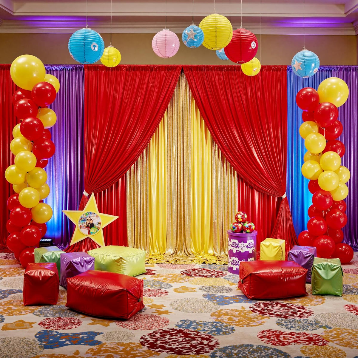 20x10ft Thick Red Glitter Backdrop Curtain Panels for Parties, Wrinkle Free Sequin Sparking Photo
