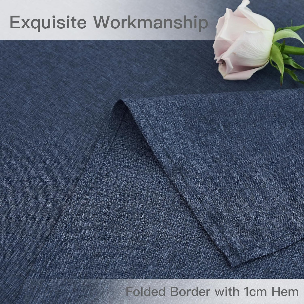maxmill Linen Textured Rectangular Tablecloth Water Resistant Wrinkle Free Spill-Proof Stain Proof