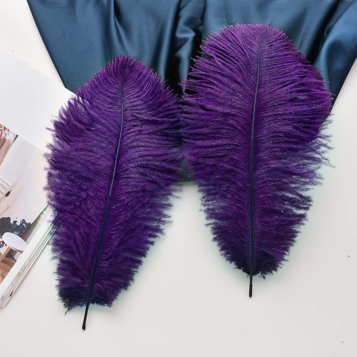 Ballinger Purple Ostrich Feathers Bulk - 24Pcs 12-14inch Big Feathers for Vase, Party Centerpieces