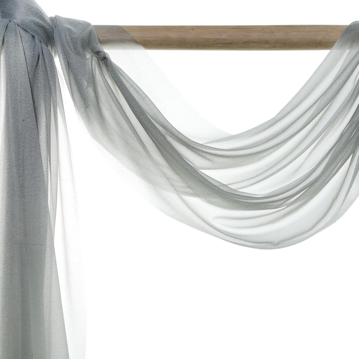 VDS Pack of 1 Panel (30 Inch X 50 Feet) Wedding Arch Draping Fabric Sheer Chiffon Fabric Drapery