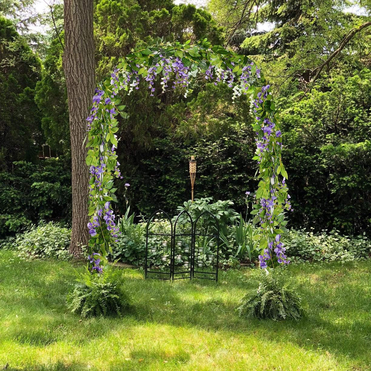 DearHouse 4Pcs 6.6Ft/Piece Artificial Flowers Silk Wisteria Garland Artificial Wisteria Vine Rattan