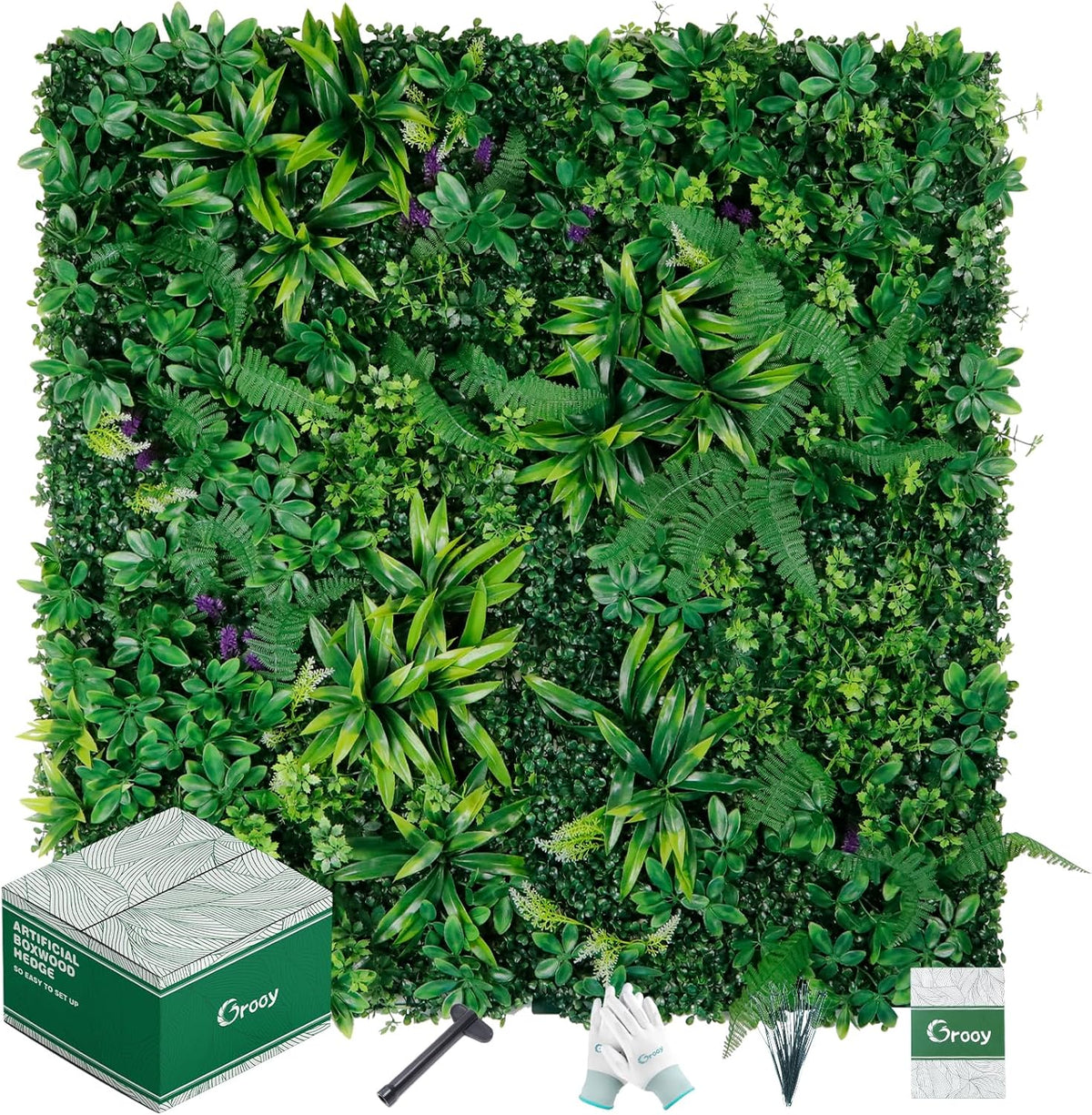 Artificial Boxwood Panels, Grass Wall Panels 20"x20"(12pcs), Privacy Hedge Fence Screen with UV