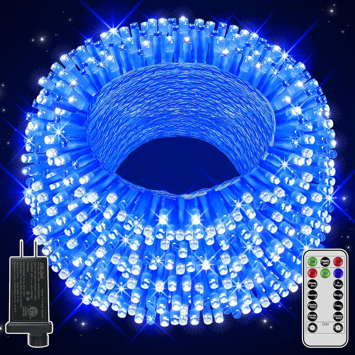 Christmas Lights Outdoor Waterproof, 196 FT 600 LED String Lights with Remote,8 Modes Christmas