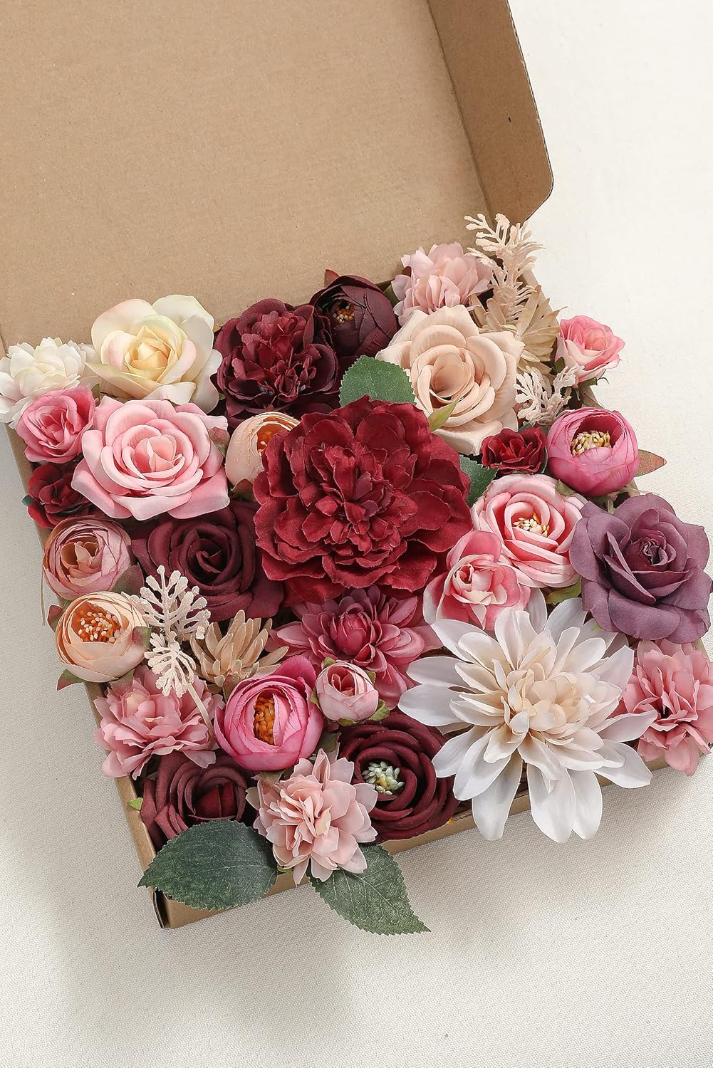 Serra Flora Artificial Flowers Combo Box Set Faux Flowers Bulk Flower Leaf with Stems for DIY