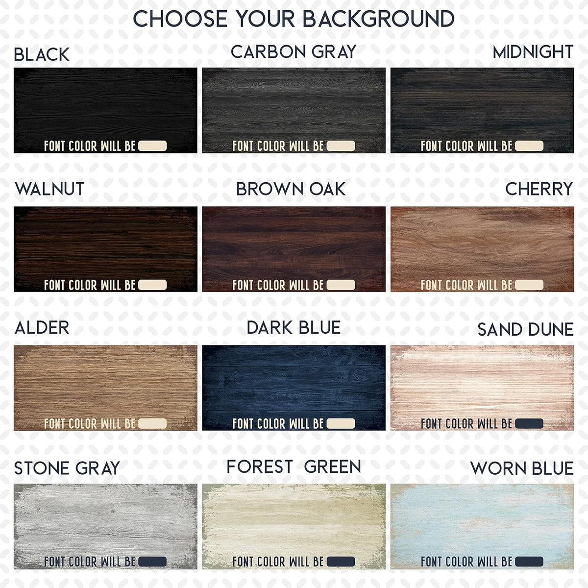 Personalized Signs for Home, Custom Sign with Any Text, 3 Sizes - 12 Background Options & 8 Fonts