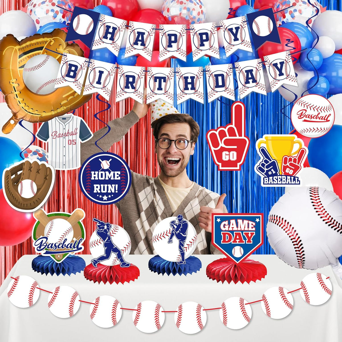 Baseball Party Decorations, Baseball Birthday Party Supplies Kit, Include Sport Themed Birthday