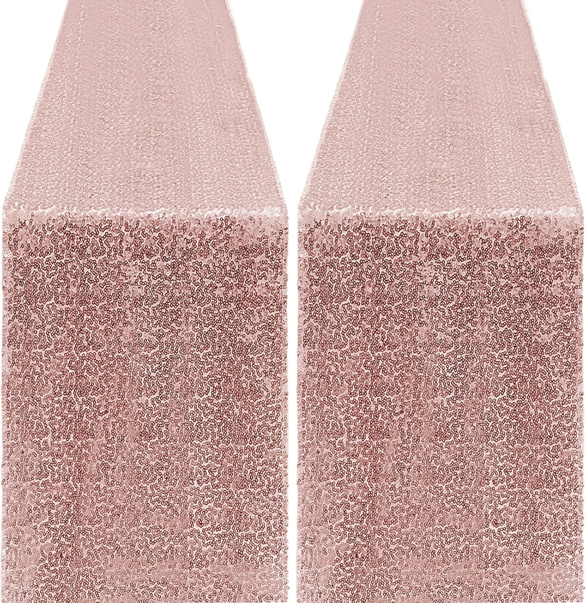 2 Packs 12 x 72 inches Sequin Table Runner, Rose Gold Glitter Table Runner for Birthday Party