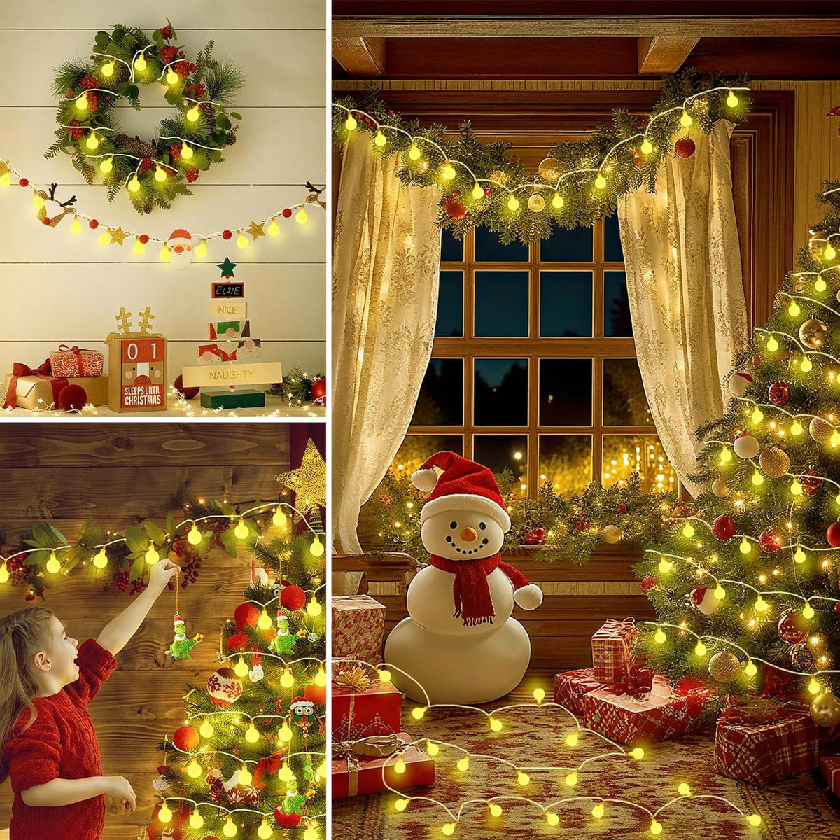 2 Pack Battery Operated String Lights - 52FT 120 LED Globe Fairy Lights with Remote, Waterproof