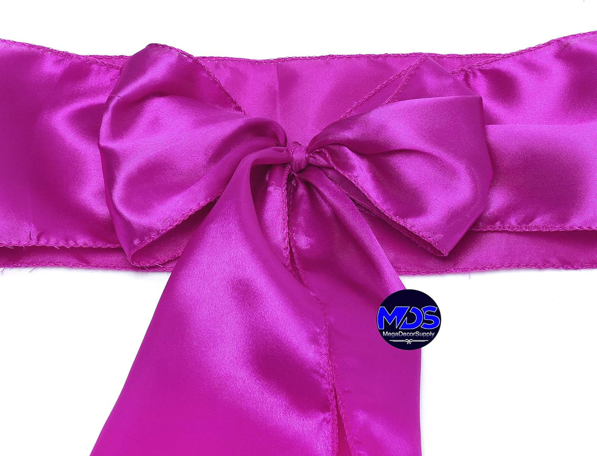 MDS Pack of 300 PCS Satin Chair Sashes Charmeuse Sateen Dining Chair Bows Ribbon Ties Back Sash for