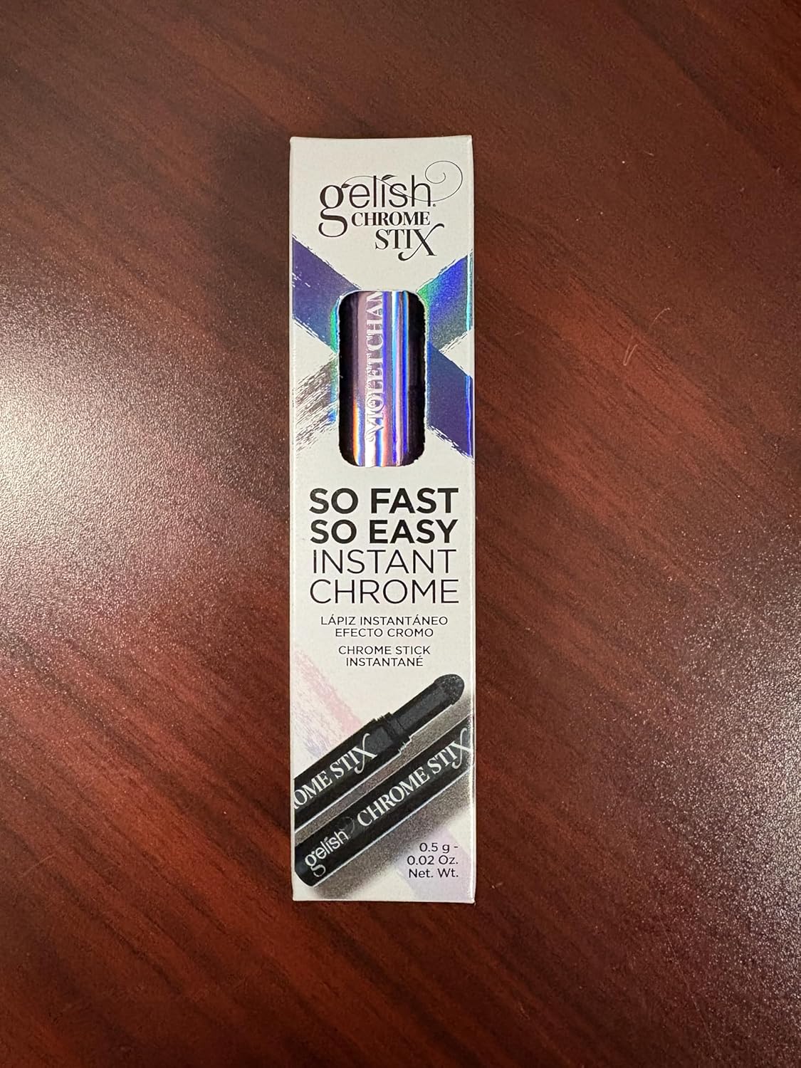 Gelish Chrome Stix, Chrome Nail Powder, Nail Art for Stunning Metallic Finish, Long-Lasting, Easy