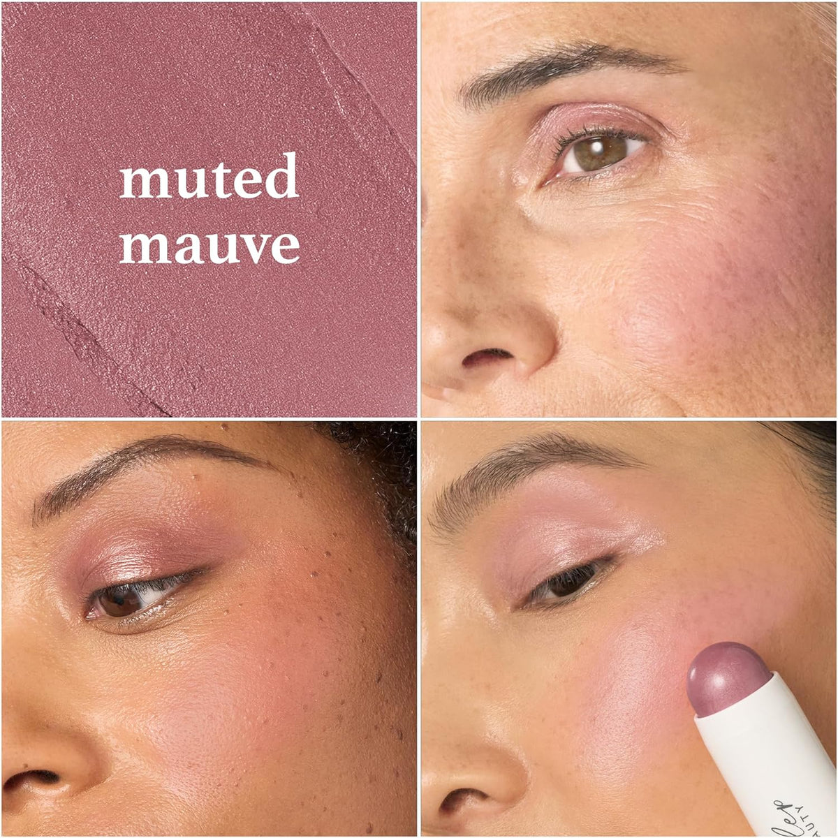 Julep Skip The Brush Cream to Powder Blush Stick - Muted Mauve - Blendable and Buildable Color