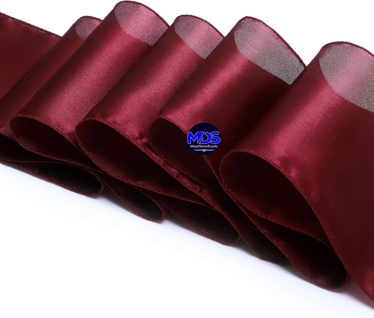 MDS Pack of 125 PCS Satin Chair Sashes Charmeuse Sateen Dining Chair Bows Ribbon Ties Back Sash for