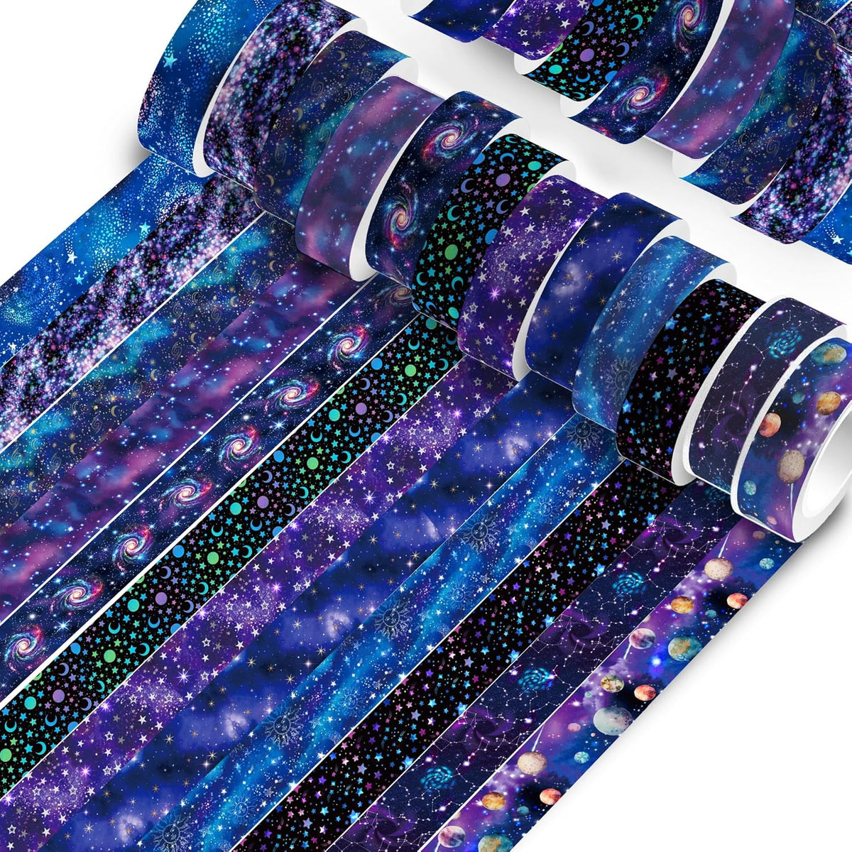 12 Rolls Starry Sky Washi Tape Set, Vintage Washi Tape Decorative Paper Stickers Decorative Tape
