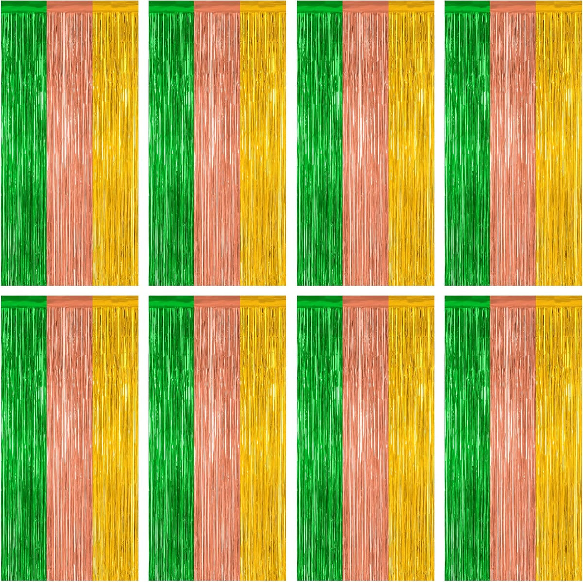 12 Pack Hawaiian Party Decorations, 3.28 FT x 7.05 FT Luau Party Decorations, Green Brown Yellow