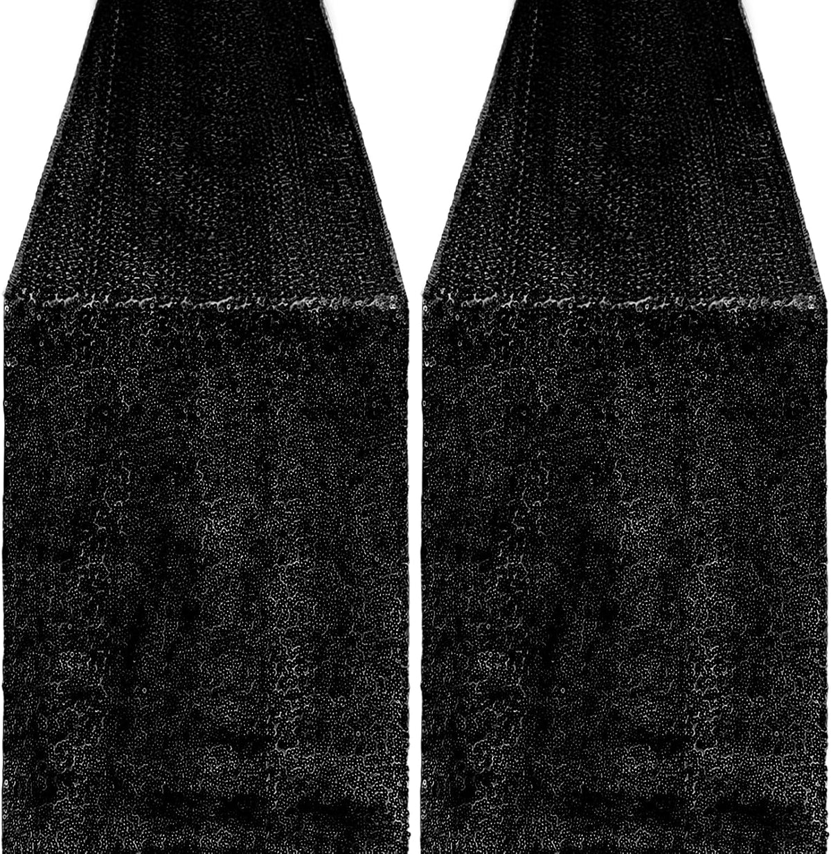 2 Packs 12 x 72 inches Sequin Table Runner, Black Glitter Table Runner for Birthday Party Supplies