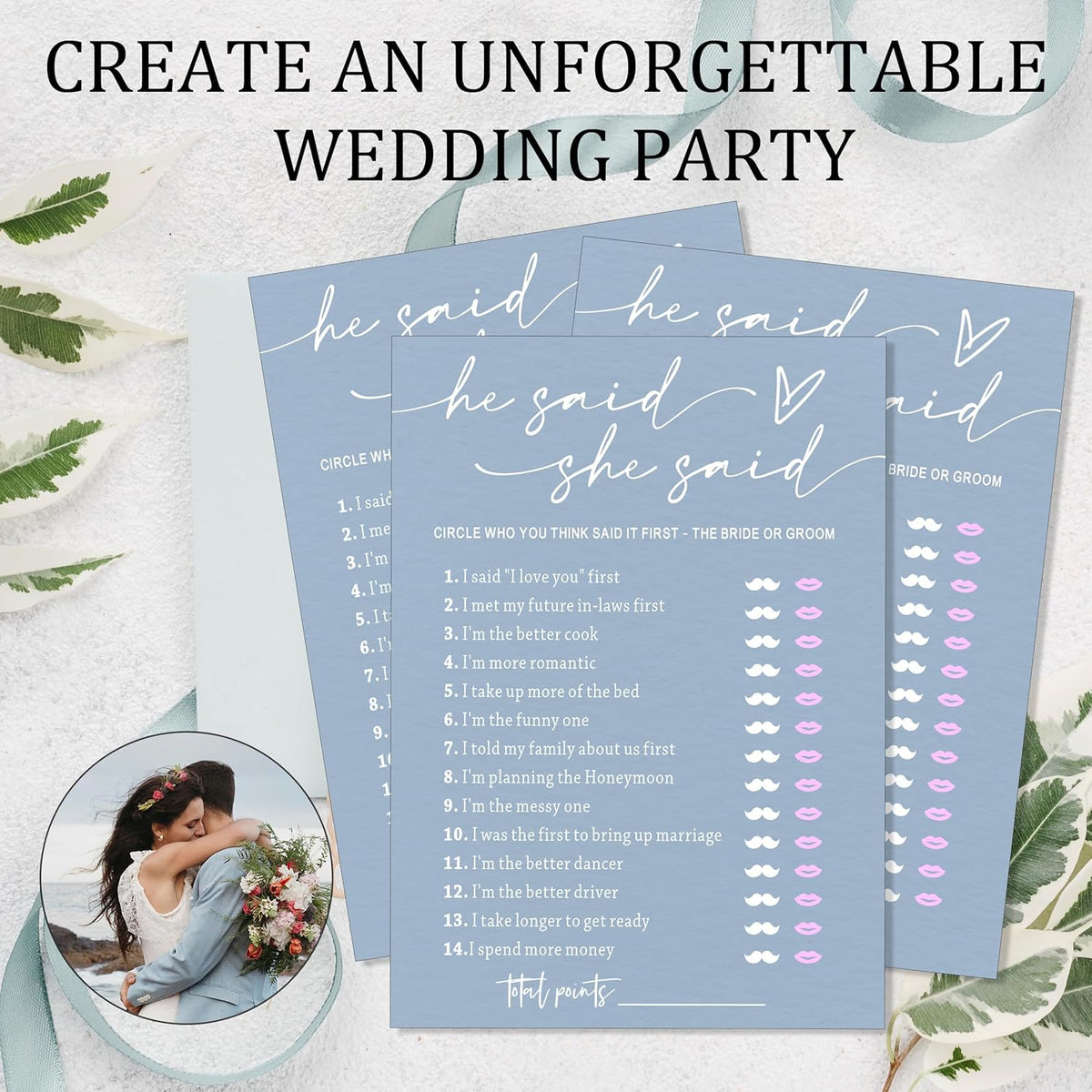 Fun Bridal Shower Games – He Said She Said Game with Fun Bride and Groom Trivia, Wedding Shower