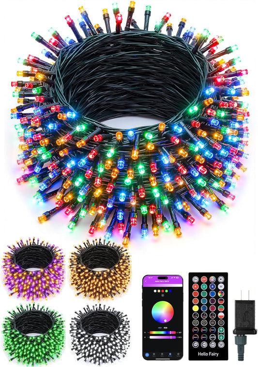 Minetom LED Color Changing Smart RGB Christmas Tree Lights, 198ft 600LED String Lights, 16 Milion