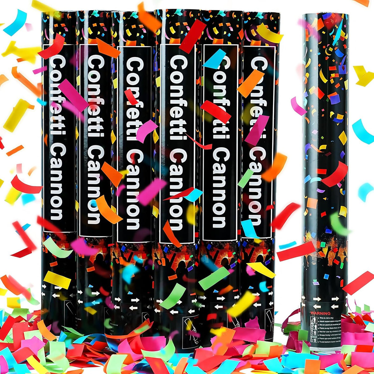 16in Biodegradable Confetti Poppers,Confetti Cannons Bulk with Colorful Confettis Design for