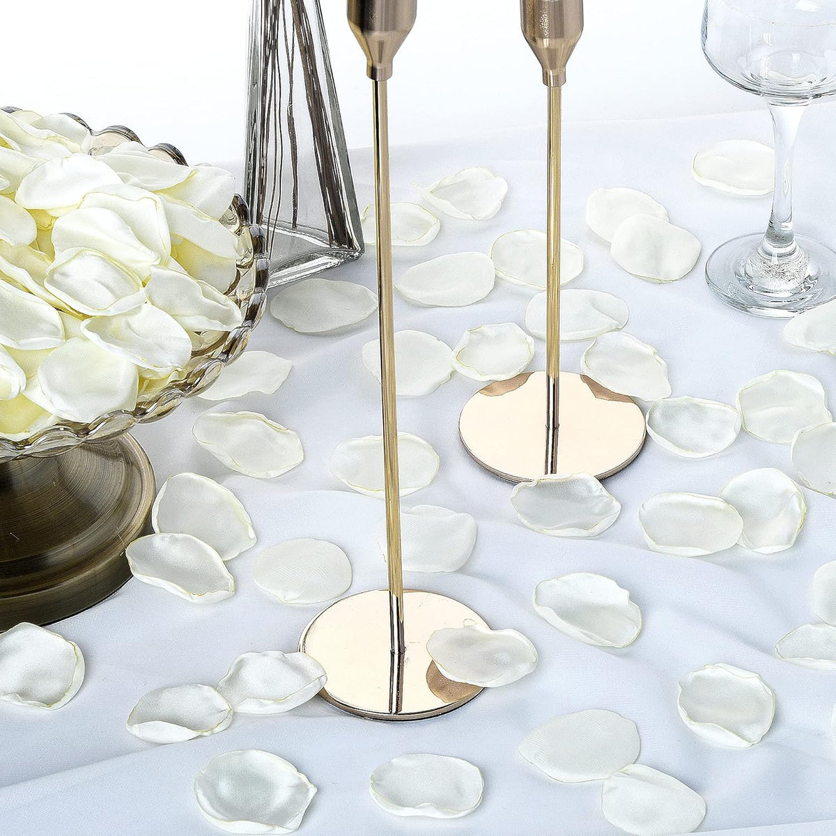 Artificial Ivory White Rose Petals 300pcs Reusable Silk Rose Petals Separated Flower Petals for