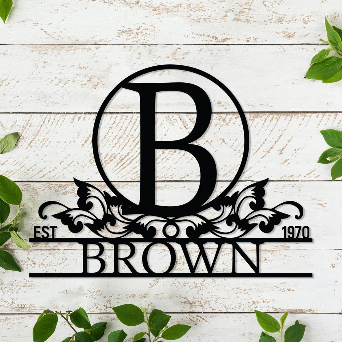 Personalized Metal Name Signs, Split Letter Monogram Wall Art Decor, Durable Steel Family Last Name
