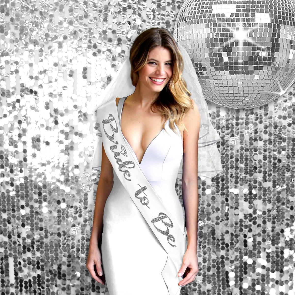 Bride Sash and Veil - BRIDAL GRADE SATIN Bride to Be Sash - Bachelorette Party Outfit - Bridal