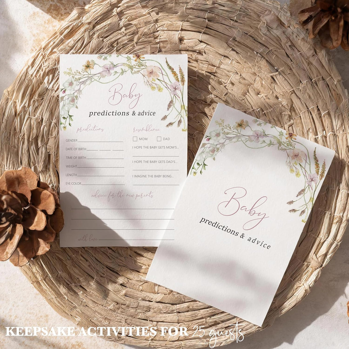 Advice For New Parents Baby Shower, Baby Predictions & Advice Cards For Baby Shower Games