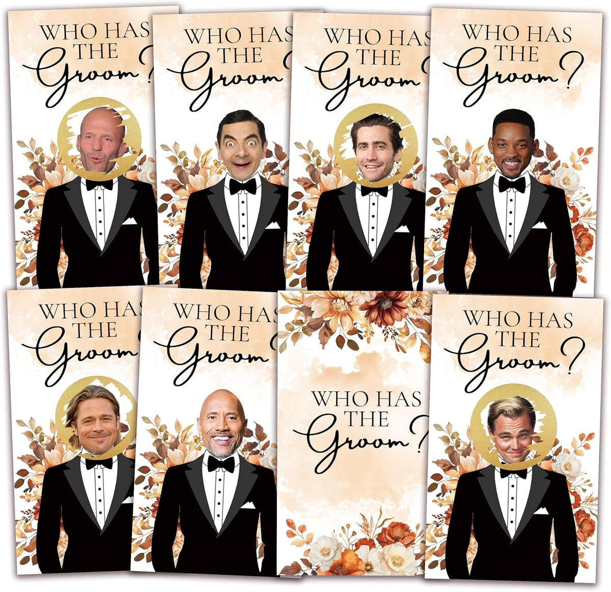 Floral Bridal Shower Games，Who Has The Groom Scratch Off Card, 41Pcs Scratch Card Off Bridal