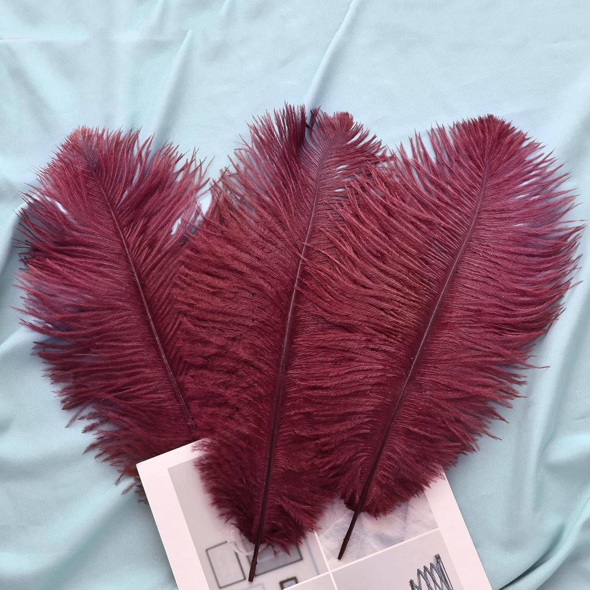 Ballinger Big Burgundy Ostrich Feathers - 24Pcs 12-14inch Wine Red Feathers for Party Centerpieces