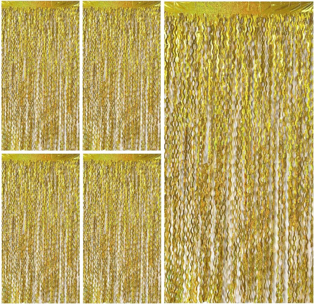 Gold Backdrop Birthday Decorations Foil Curtain Backdrop Gold Streamers Dance Party Decorations