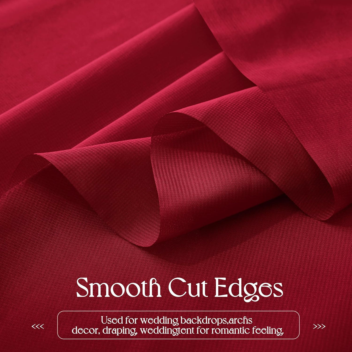VACVELT Wedding Arch Draping Fabric - Burgundy Chiffon, 2 Panels Sheer Drapes, 30 Inch x 20ft
