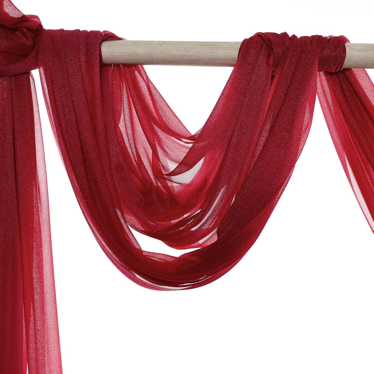 VDS Pack of 1 Panel (30 Inch X 40 Feet) Wedding Arch Draping Fabric Sheer Chiffon Fabric Drapery