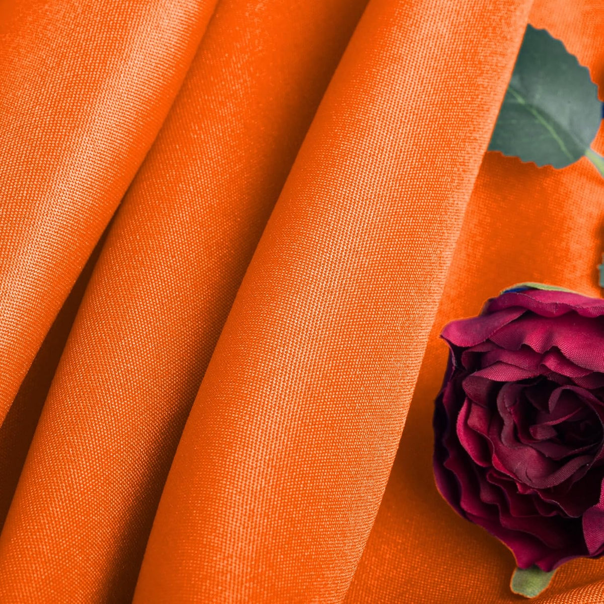 Ascoza 2pack 132 Inch Orange Round Tablecloth in Washable Polyester Fabric for