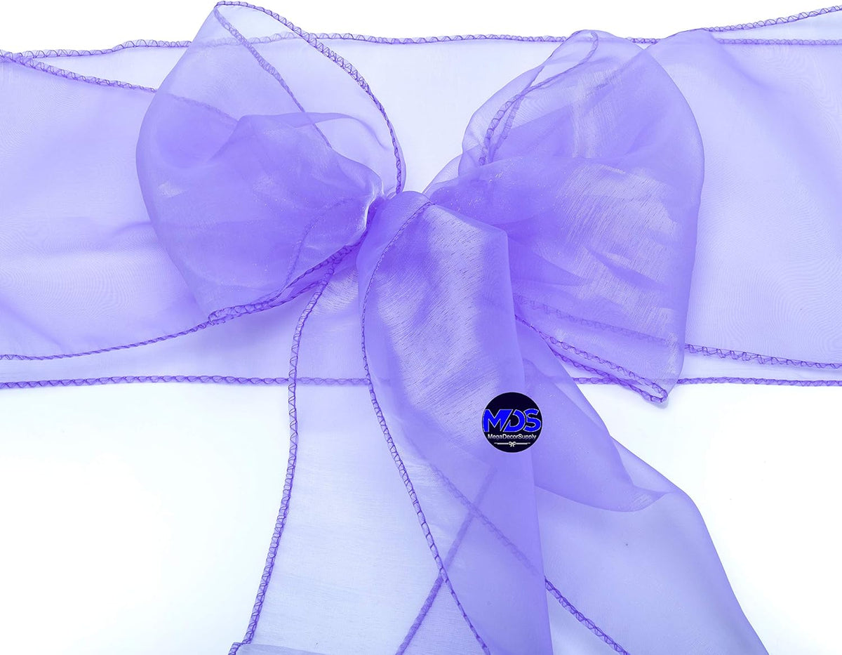 MDS Pack of 150 PCS Organza Chair Sashes Wider Dining Chair Bows Ribbon Tie Back for Wedding Party
