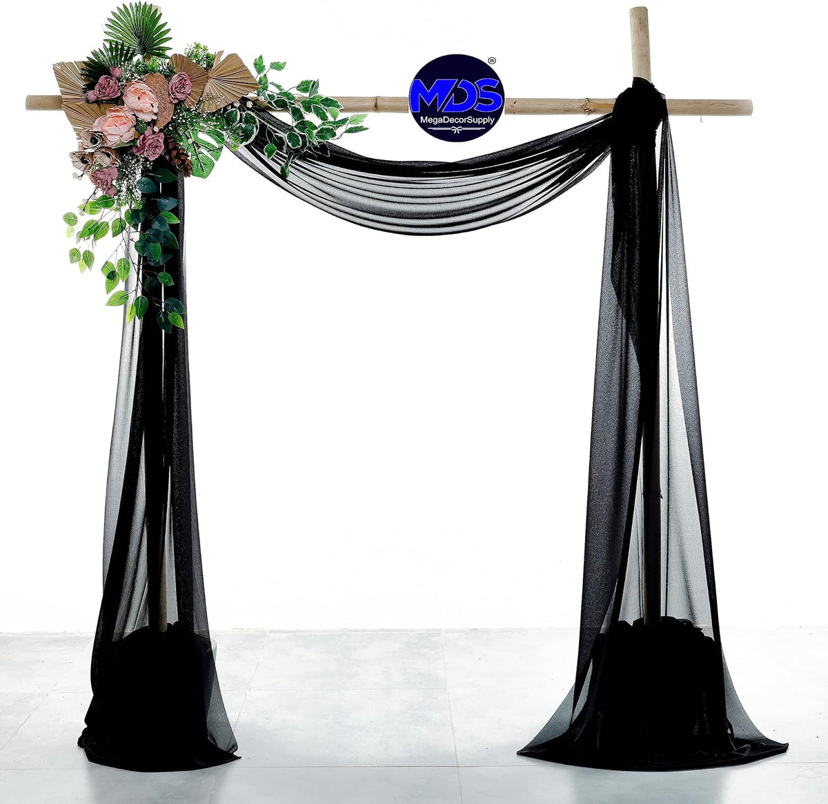 MDS Halloween Chiffon Draping Fabric - 1 Panel, 30" Wide x 20ft Long - Sheer Spooky Arbor & Canopy