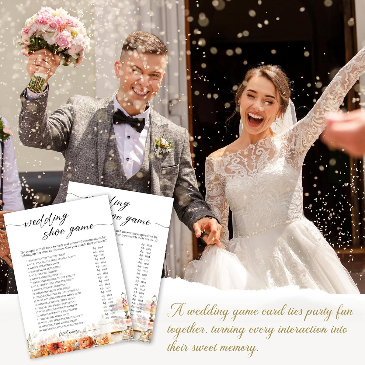 Fall Bridal Shower Games Cards, Wedding Shoe Wedding Bachelorette Party Games, Fall in Love Bridal