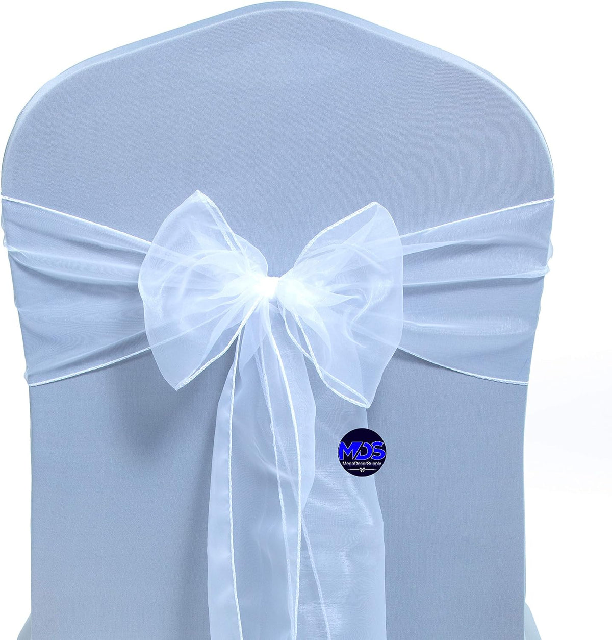 MDS Pack of 50 PCS Organza Chair Sashes Wider Dining Chair Bows Ribbon Tie Back for Wedding Party