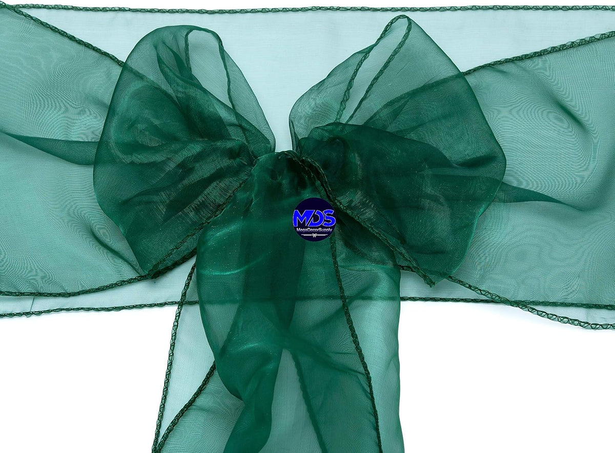 MDS Pack of 100 PCS Organza Chair Sashes Wider Dining Chair Bows Ribbon Tie Back for Wedding Party