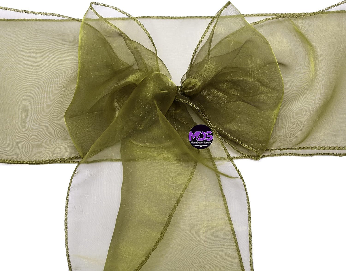 MDS Pack of 250 PCS Organza Chair Sashes Wider Dining Chair Bows Ribbon Tie Back for Wedding Party