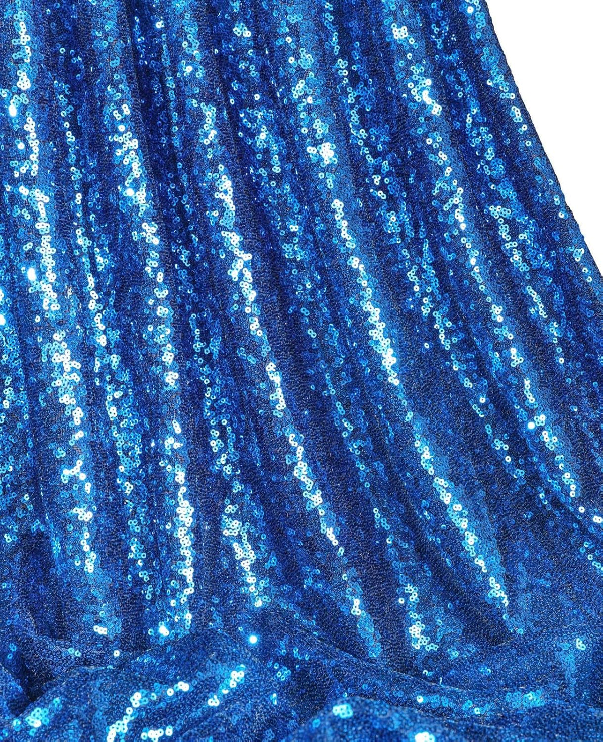 QueenDream Rectangle Wedding Tablecloth Royal Blue- 90x132 Inch Sequin Fabric Table Cloths