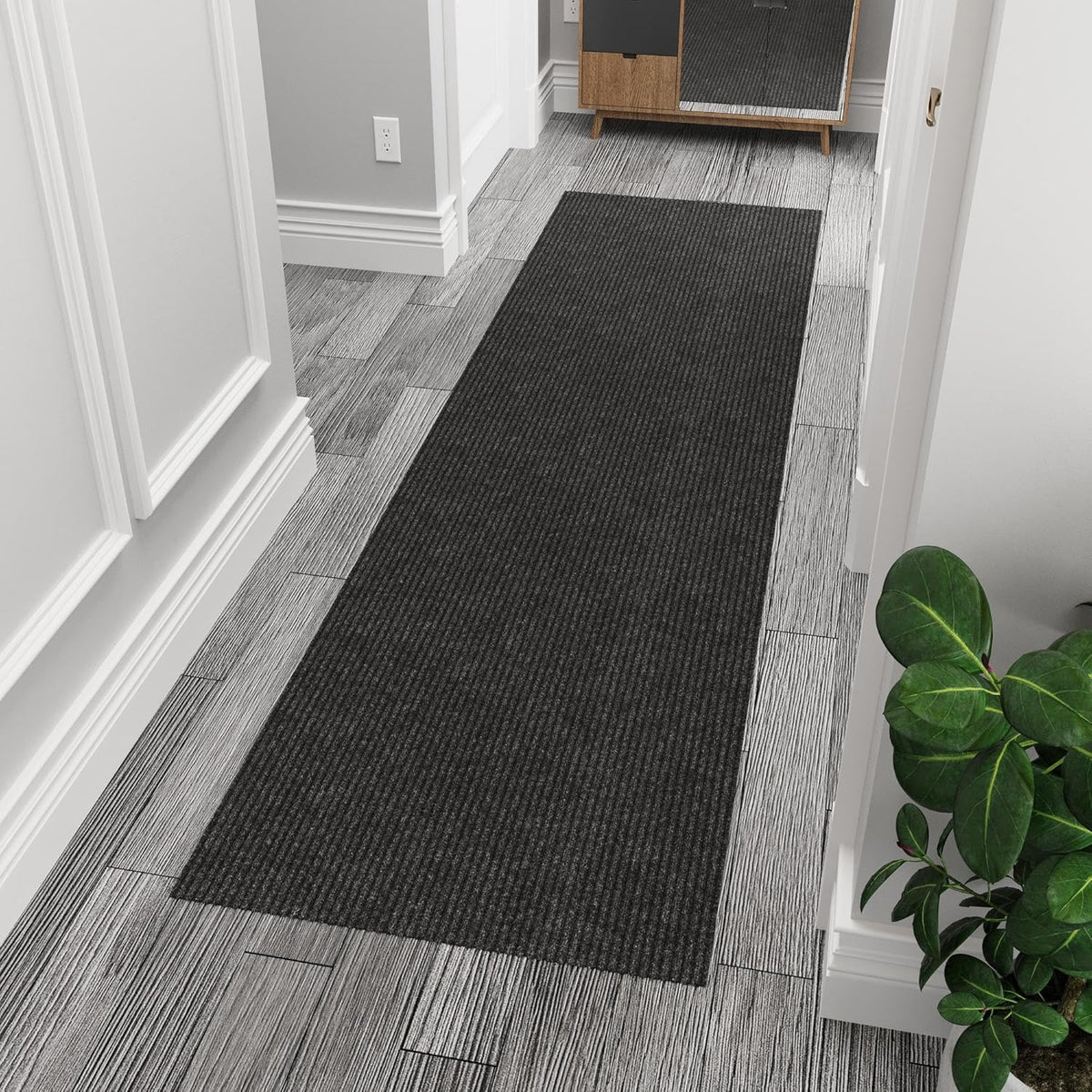 Ottomanson 3'11" x 6' Mud Mat Area Rug Scraper Carpet - Non-Slip, Dirt Trapping for Indoor &