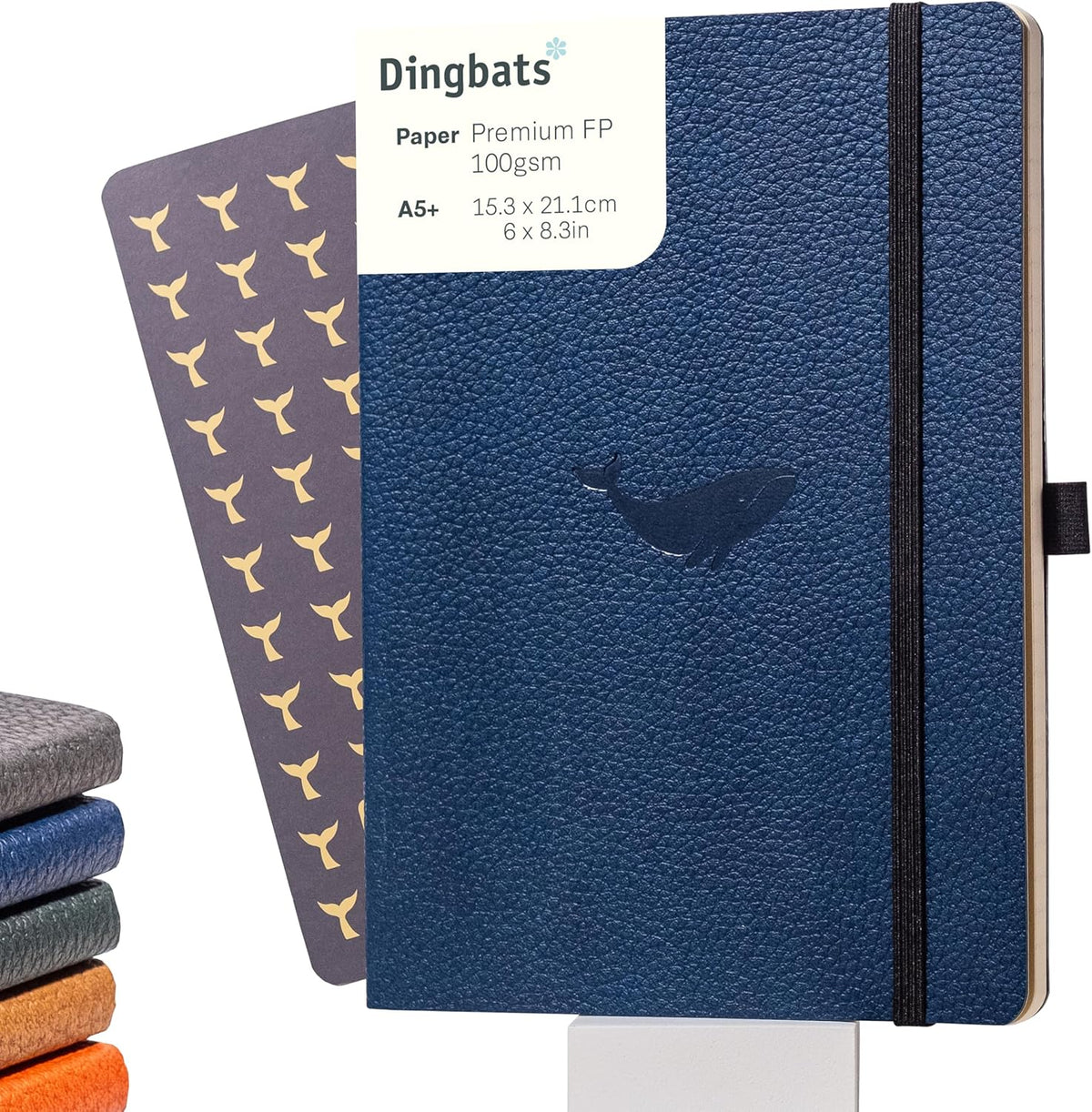 Dingbats A5 Wildlife Dotted Notebook Journal - Premium Vegan Leather Softcover Executive Journal