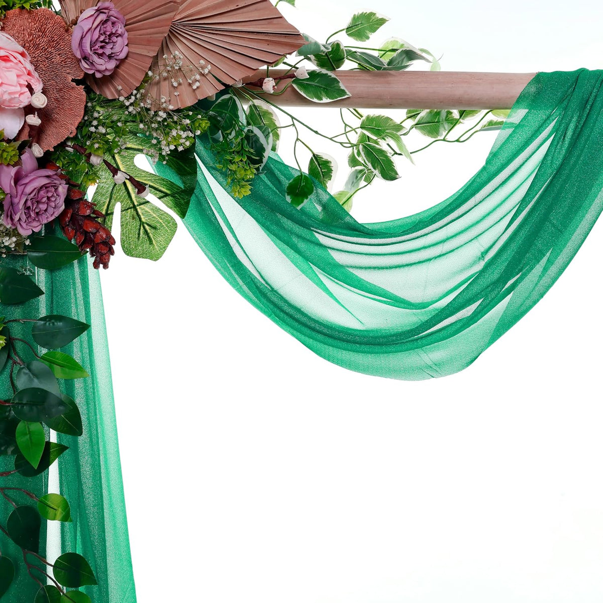 VDS Pack of 1 Panel (30 Inch X 100 Feet) Wedding Arch Draping Fabric Sheer Chiffon Fabric Drapery