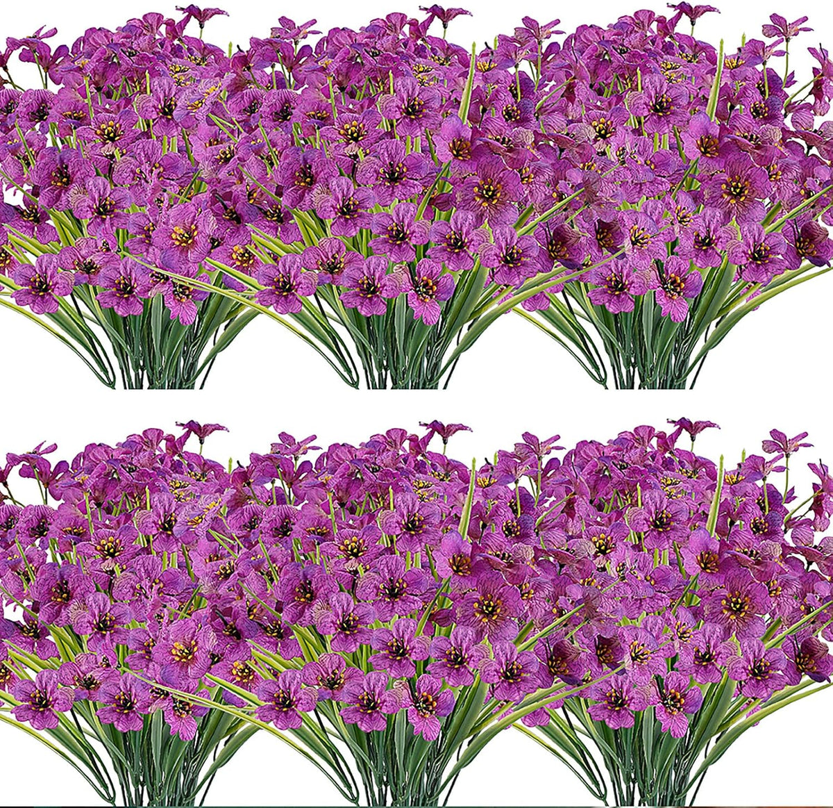 20 Bundles Artificial Flowers Outdoor UV Resistant Fake Flowers No Fade Faux Plastic Plants Garden