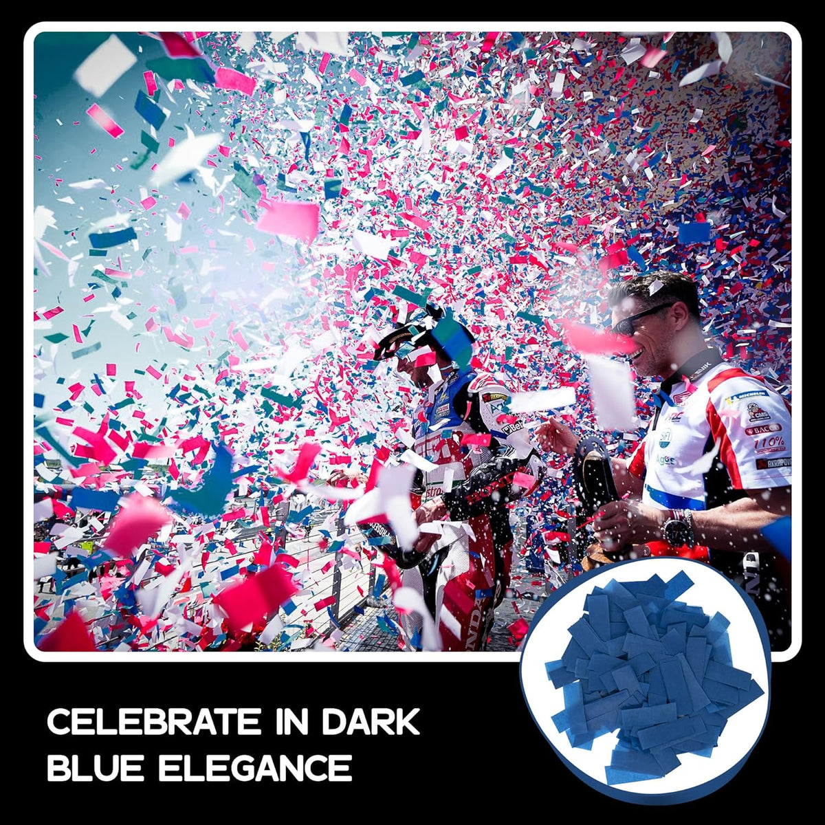 Dark Blue Biodegradable Confetii - Rectangular Fluttering Tissue Paper Confetti for Cannon and