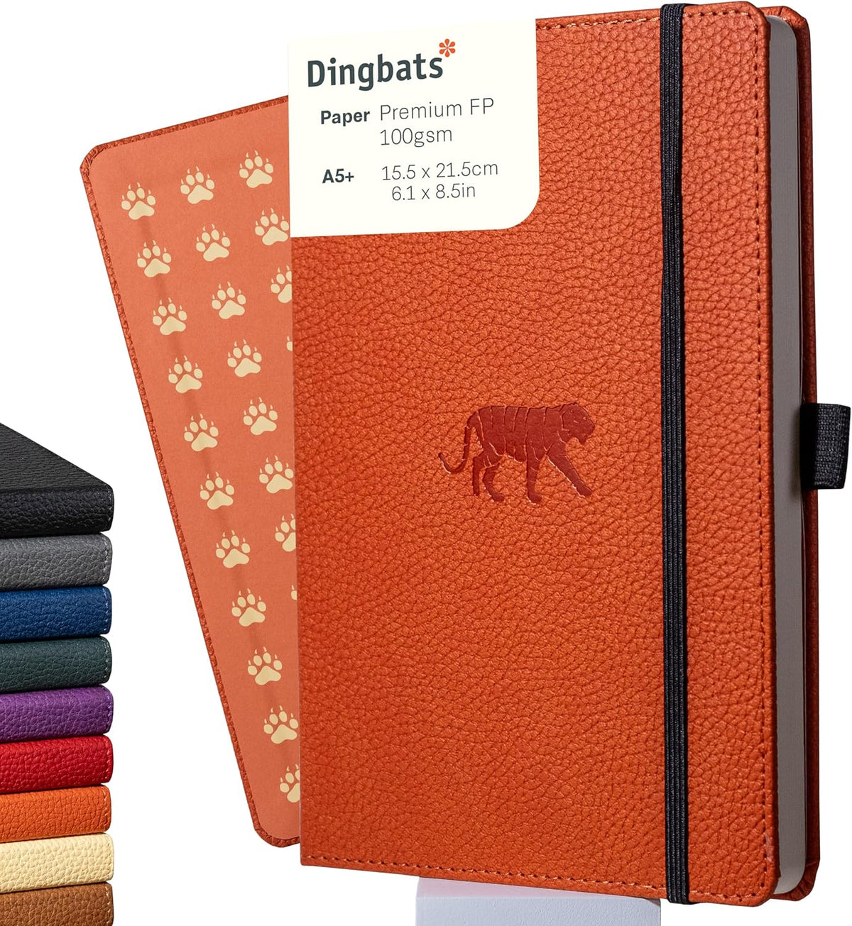 Dingbats* Wildlife Dotted Writing Journal Notebook A5 - Vegan Leather Hardcover - Ideal for Work