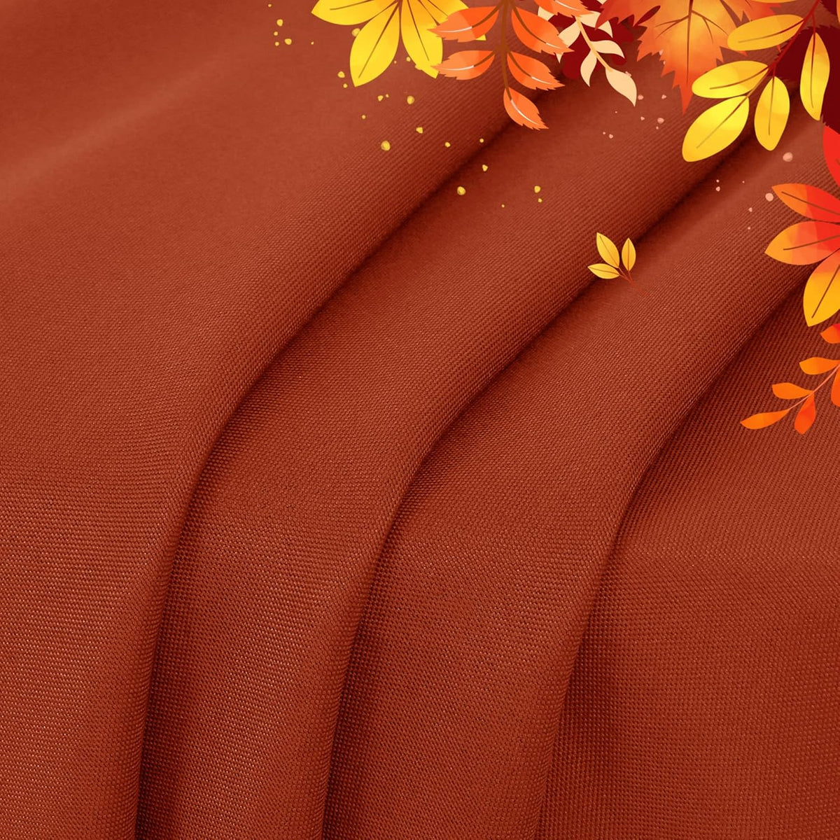 sancua 6 Pack Thanksgiving Round Tablecloth 90 Inch Burnt Orange, Stain and Wrinkle Resistant Fall